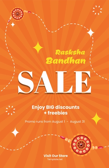 Free Raksha Bandhan Sale Poster Template to Edit Online