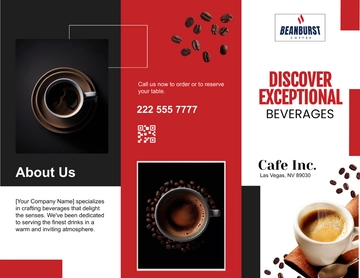 Free Cafe Beverage Brochure Template to Edit Online