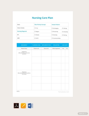 Editable Nursing Care Plan Example