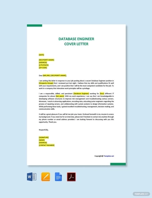 Database Engineer Cover Letter Database Engineer Cover Letter