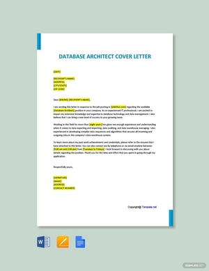 Database Architect Cover Letter