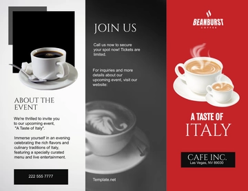 Free Cafe Event Promotion Brochure Template to Edit Online