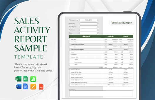 Sales Activity Report Sample Template
