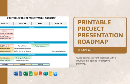 Printable Project Presentation Roadmap Template