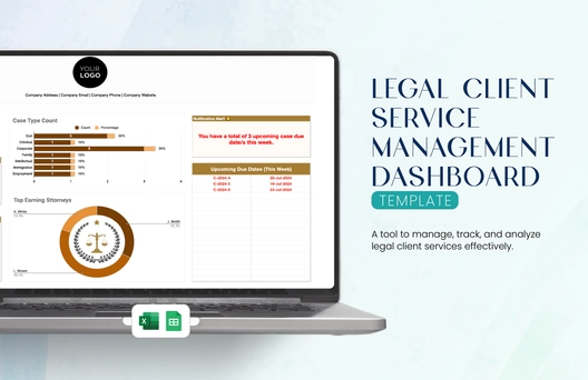 Legal Client Service Management Dashboard Template