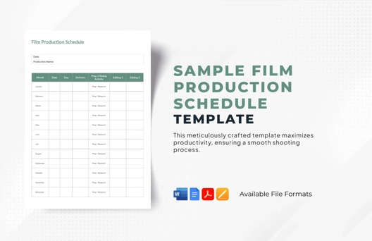 Sample Film Production Schedule Template