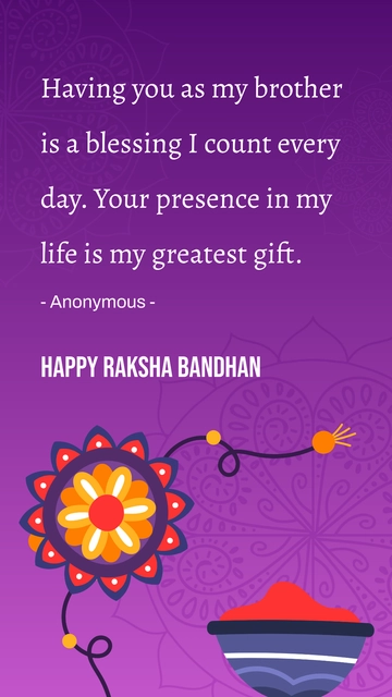 Free Raksha Bandhan Gift Quote Template to Edit Online