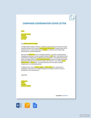 Campaign Coordinator Cover Letter Template