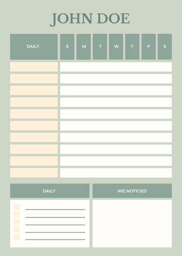 Free My Personal Chore Chart Template to Edit Online