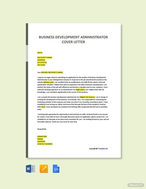 Business Development Administrator Cover Letter Template