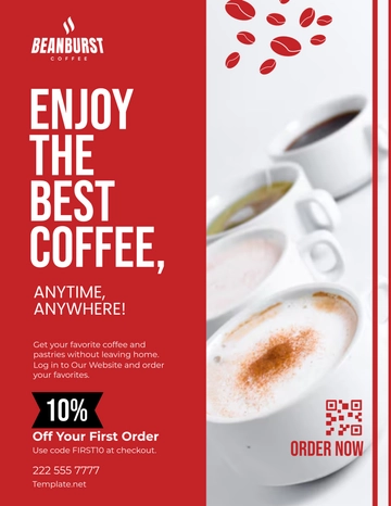 Free Cafe Digital Flyer Template to Edit Online