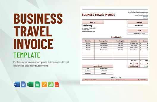 Business Travel Invoice Template