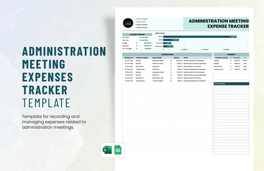 Administration Meeting Expenses Tracker Template