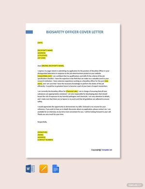 Biosafety Officer Cover Letter Template