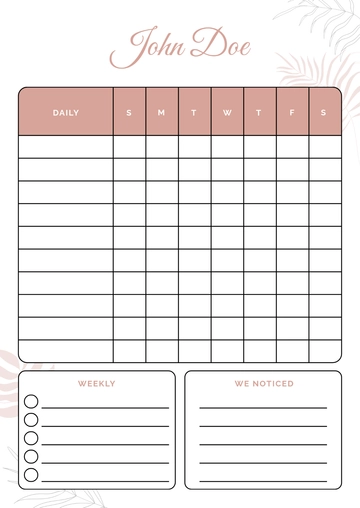Free Boutique Chore Chart Template to Edit Online