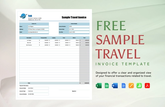 Sample Travel Invoice Template