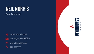 Free Cafe Minimal Business Card Template to Edit Online