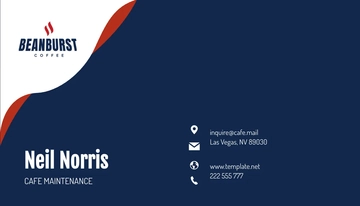 Free Cafe Maintenance Business Card Template to Edit Online