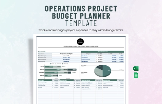 Operations Project Budget Planner Template