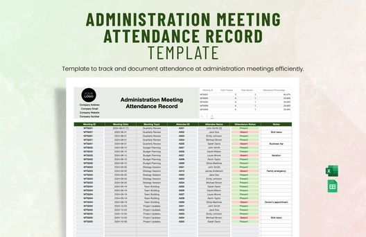Administration Meeting Attendance Record Template