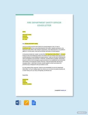 Fire Department Safety Officer Cover Letter Template