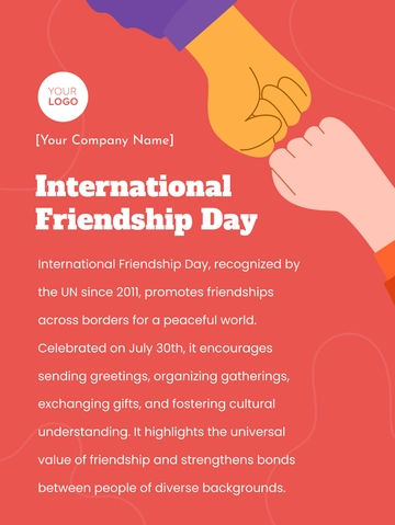 Free International Friendship Day Template to Edit Online