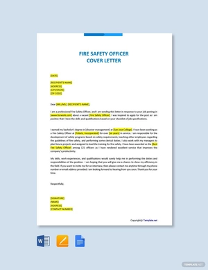 Fire Safety Officer Cover Letter Template