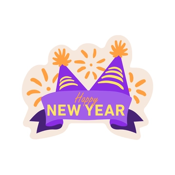 Free New Year Sticker to Edit Online