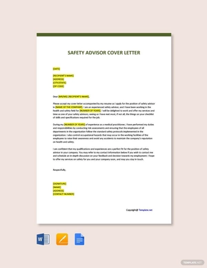 Safety Advisor Cover Letter