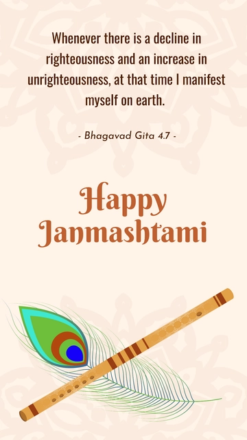 Free Janmashtami Quote Template to Edit Online