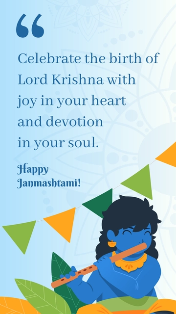 Free Janmashtami Celebration Quote Template to Edit Online