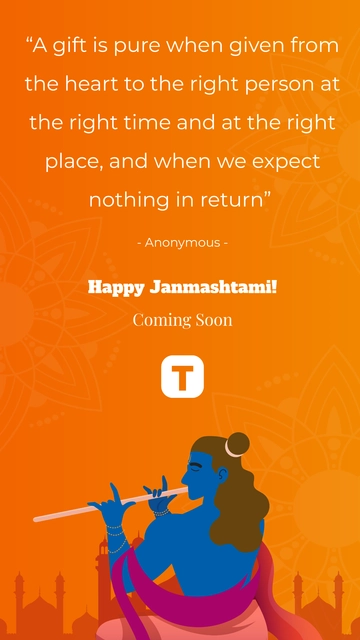 Free Janmashtami Coming Soon Quote Template to Edit Online
