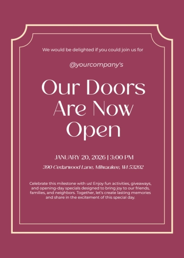 Free Cafe Grand Opening Invitation Template to Edit Online