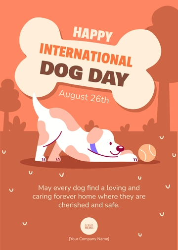 Free Happy International Dog Day Wishes Template to Edit Online