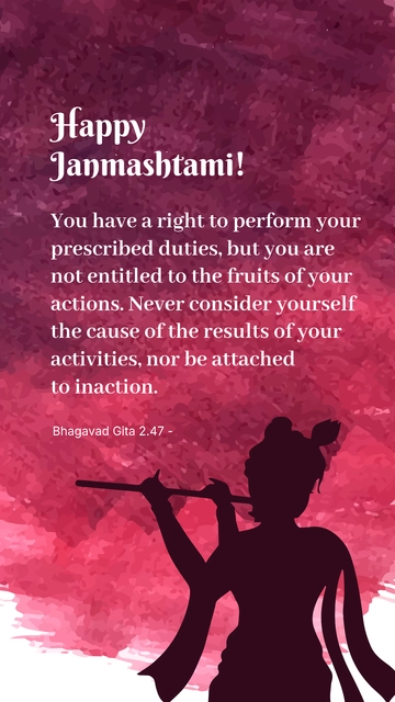 Free Janmashtami Inspirational Quotes Template to Edit Online