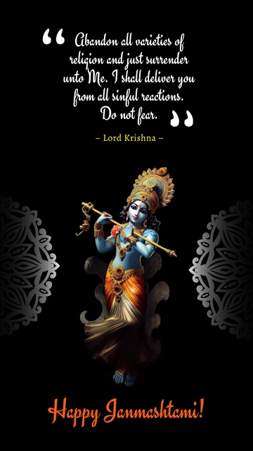 Free Janmashtami Krishna Quote Template to Edit Online