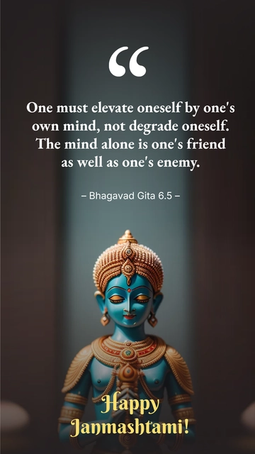 Free Janmashtami Motivational Quote Template to Edit Online