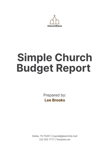 Free Simple Church Budget Report Template to Edit Online