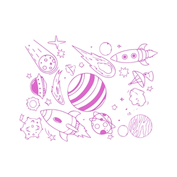 Free Space Doodles Clipart to Edit Online
