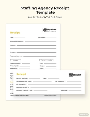 Staffing Agency Receipt Template