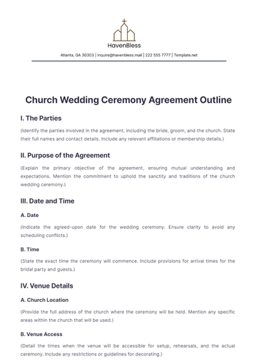 Free Church Wedding Ceremony Agreement Outline Template to Edit Online Free Church Wedding Ceremony Agreement Outline Template to Edit Online