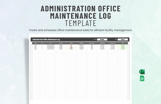Administration Office Maintenance Log Template