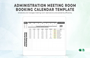 Administration Meeting Room Booking Calendar Template