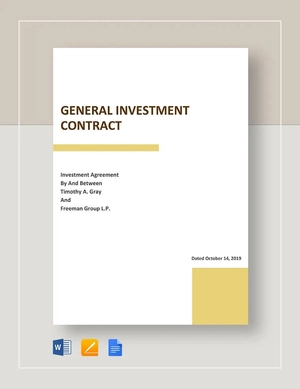General Investment contract Template