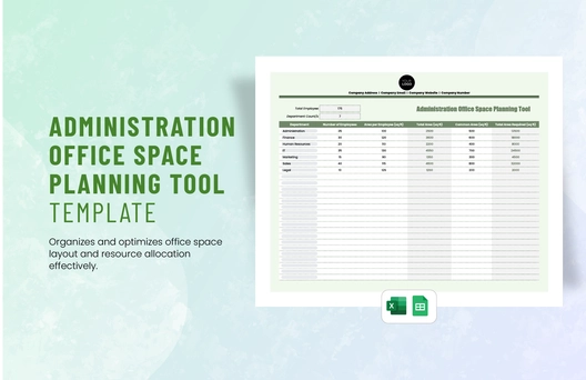 Administration Office Space Planning Tool Template