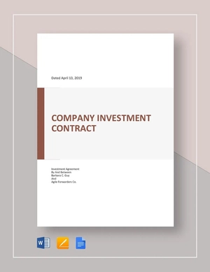 Company Investment contract Template