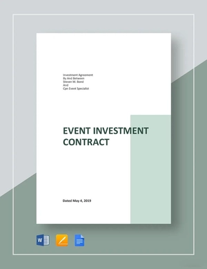 Event Investment contract Template Event Investment contract Template