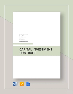 Capital Investment contract Template