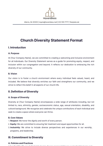 Free Church Diversity Statement Format Template to Edit Online