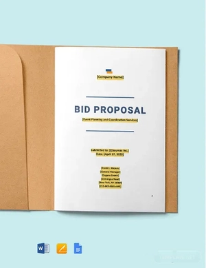 Event Bid Proposal Template